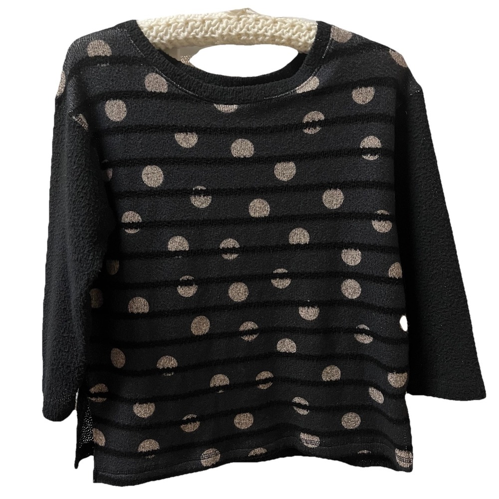 VTG Nally and Millie Women's S Celestial Gray Polka Dot Moon Black Stripe Vamp